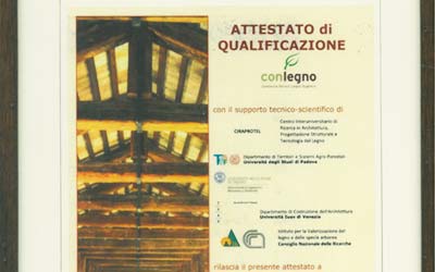 Attestato di qualificazione per la produzione di legno strutturale